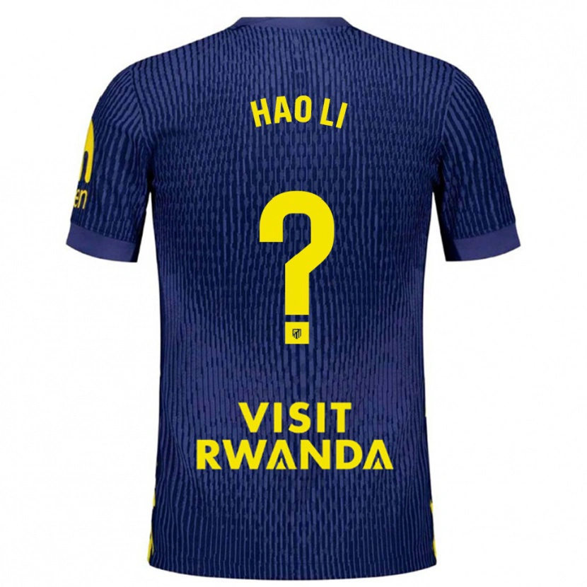 Danxen Homem Camisola Hao Li #0 Azul Marinho Amarelo Alternativa 2025/26 Camisa Brasil