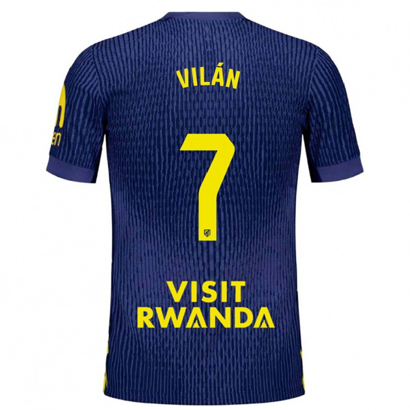 Danxen Homem Camisola David Vilán #7 Azul Marinho Amarelo Alternativa 2025/26 Camisa Brasil