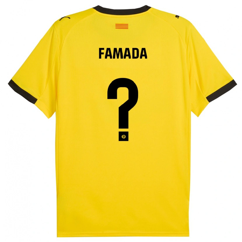 Danxen Homem Camisola Álex Famada #0 Amarelo Preto Alternativa 2025/26 Camisa Brasil