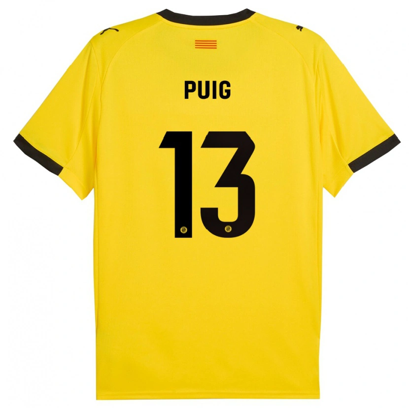 Danxen Homem Camisola Sergi Puig #13 Amarelo Preto Alternativa 2025/26 Camisa Brasil