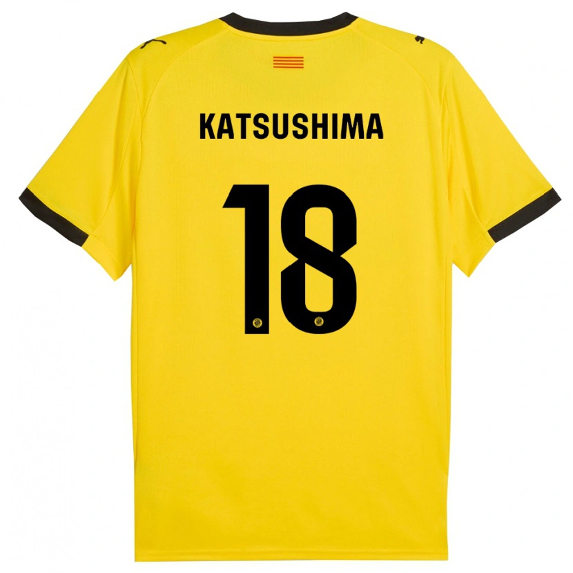 Danxen Homem Camisola Shinnosuke Katsushima #18 Amarelo Preto Alternativa 2025/26 Camisa Brasil