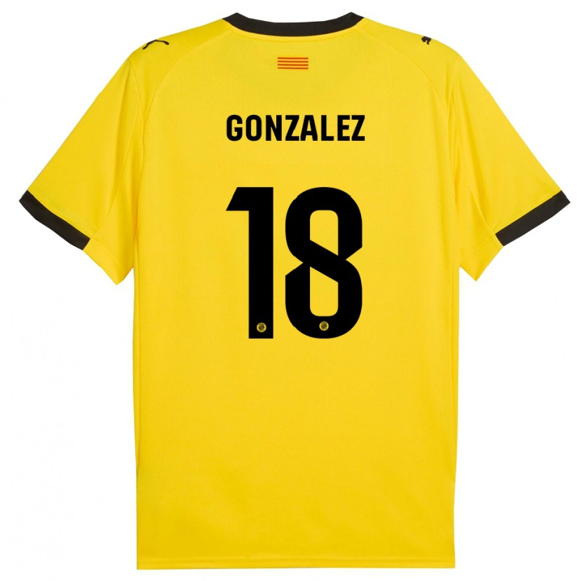 Danxen Homem Camisola Gerard Gonzalez #18 Amarelo Preto Alternativa 2025/26 Camisa Brasil