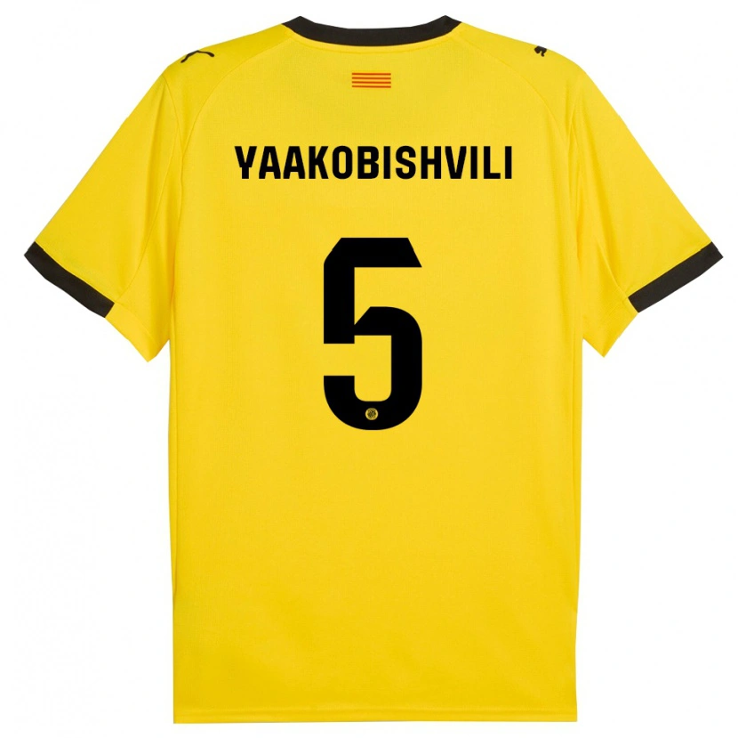 Danxen Homem Camisola Antal Yaakobishvili #5 Amarelo Preto Alternativa 2025/26 Camisa Brasil