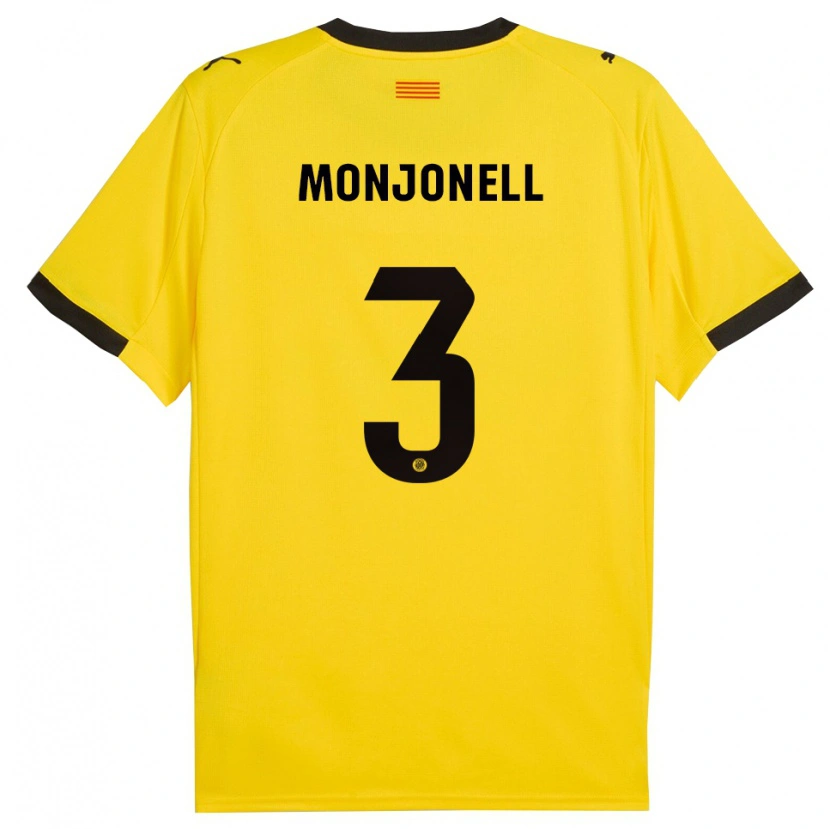 Danxen Homem Camisola Eric Monjonell #3 Amarelo Preto Alternativa 2025/26 Camisa Brasil