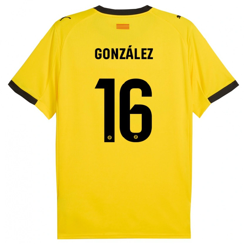 Danxen Homem Camisola Lau González #16 Amarelo Preto Alternativa 2025/26 Camisa Brasil