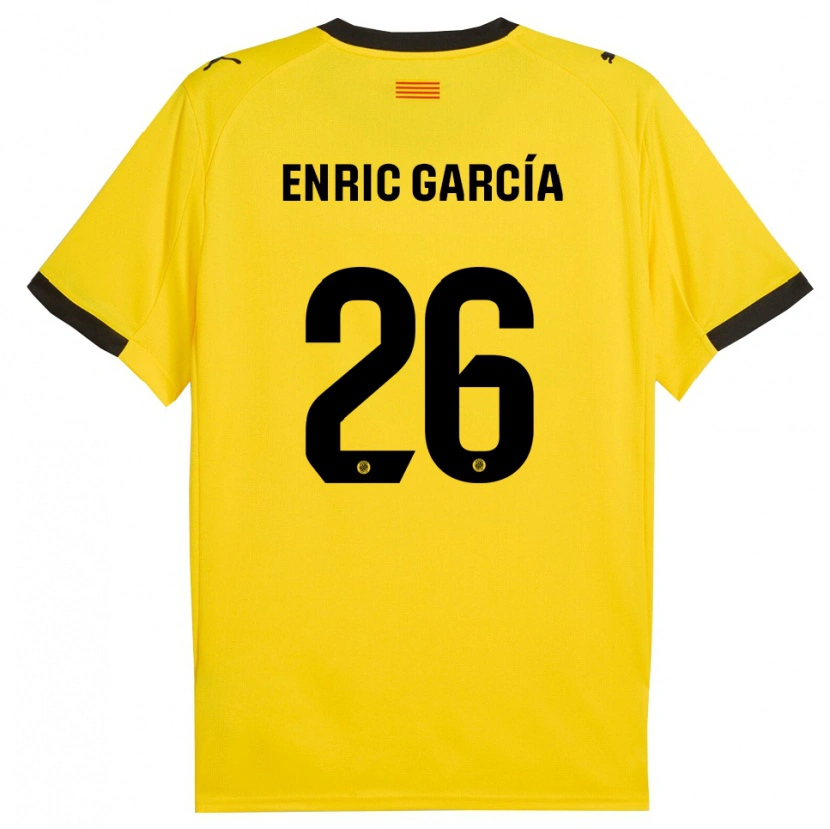 Danxen Homem Camisola Enric García #26 Amarelo Preto Alternativa 2025/26 Camisa Brasil