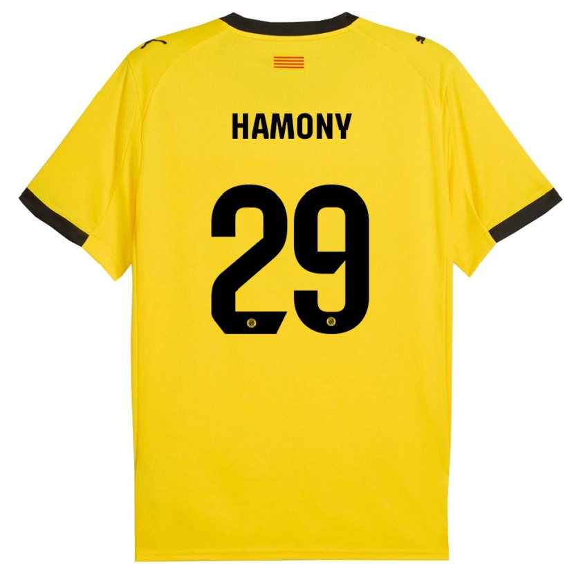 Danxen Homem Camisola Mohammed Hamony #29 Amarelo Preto Alternativa 2025/26 Camisa Brasil