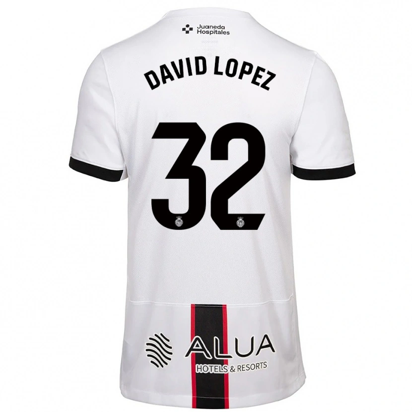 Danxen Homem Camisola David López #32 Branco Preto Alternativa 2025/26 Camisa Brasil