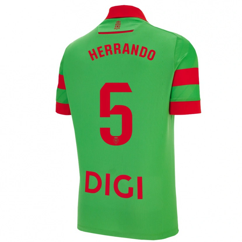 Danxen Homem Camisola Jorge Herrando #5 Verde Vermelho Alternativa 2025/26 Camisa Brasil