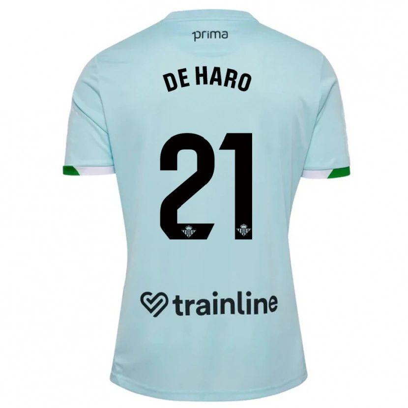 Danxen Homem Camisola Alberto De Haro #21 Azul Celeste Verde Alternativa 2025/26 Camisa Brasil