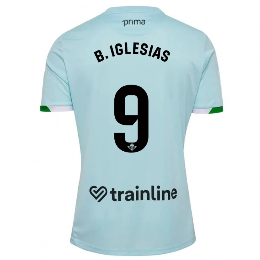 Danxen Homem Camisola Borja Iglesias #9 Azul Celeste Verde Alternativa 2025/26 Camisa Brasil