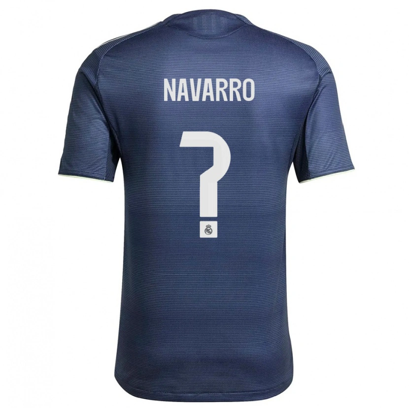 Danxen Homem Camisola Gonzalo Navarro #0 Azul Marinho Prata Alternativa 2025/26 Camisa Brasil