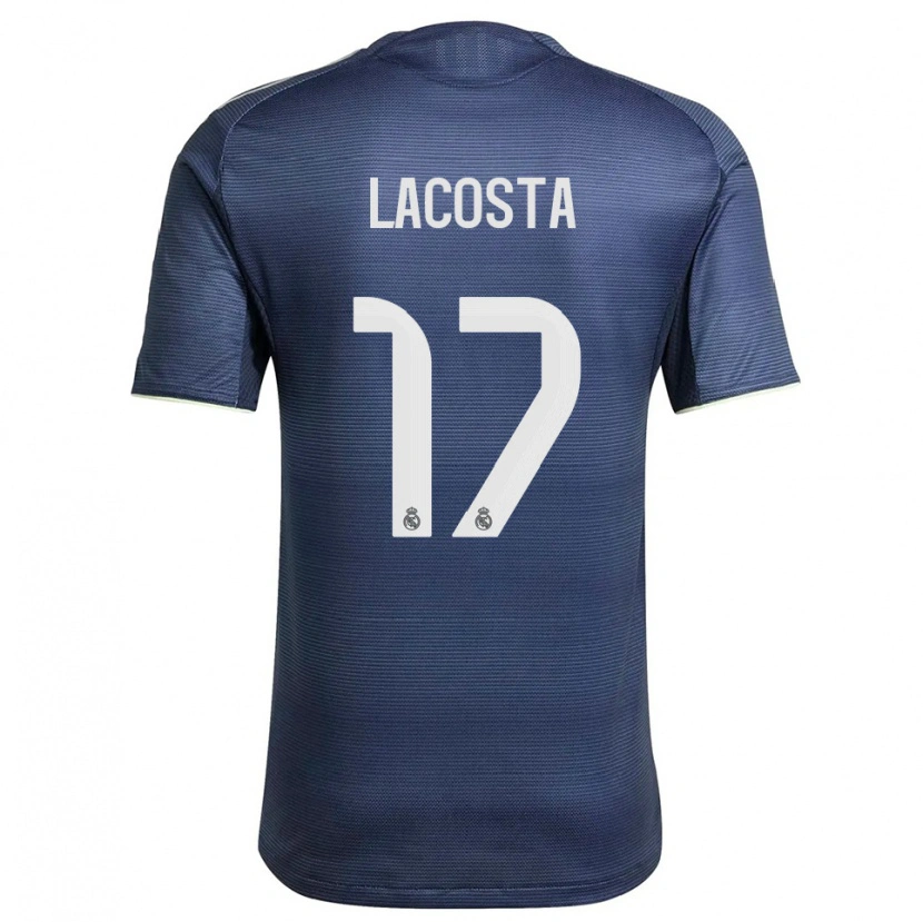 Danxen Homem Camisola Diego Lacosta #17 Azul Marinho Prata Alternativa 2025/26 Camisa Brasil