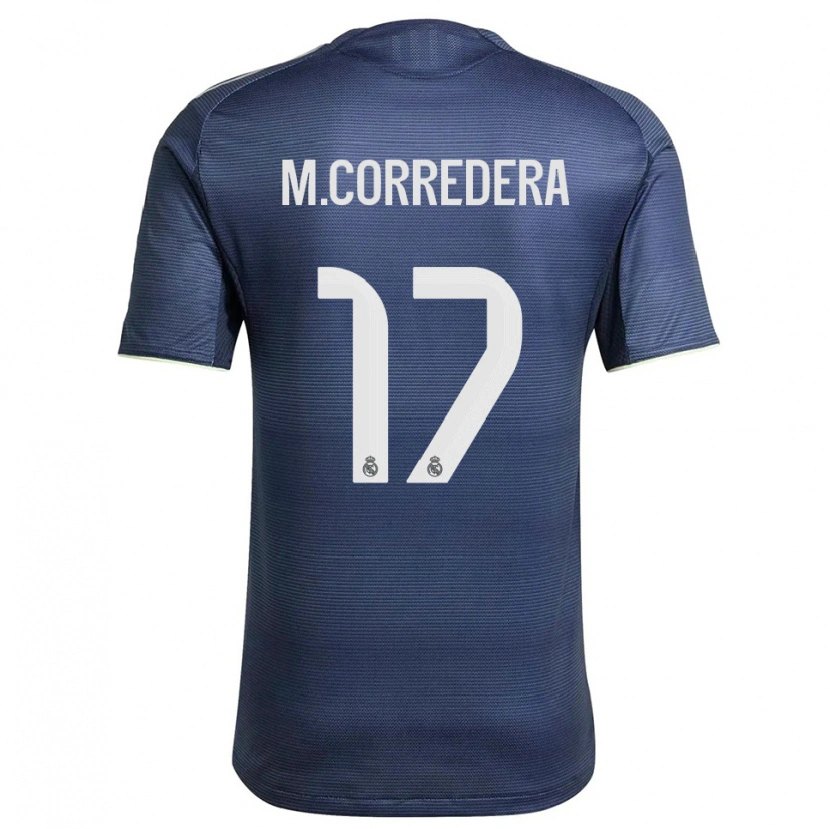 Danxen Homem Camisola Marta Corredera #17 Azul Marinho Prata Alternativa 2025/26 Camisa Brasil
