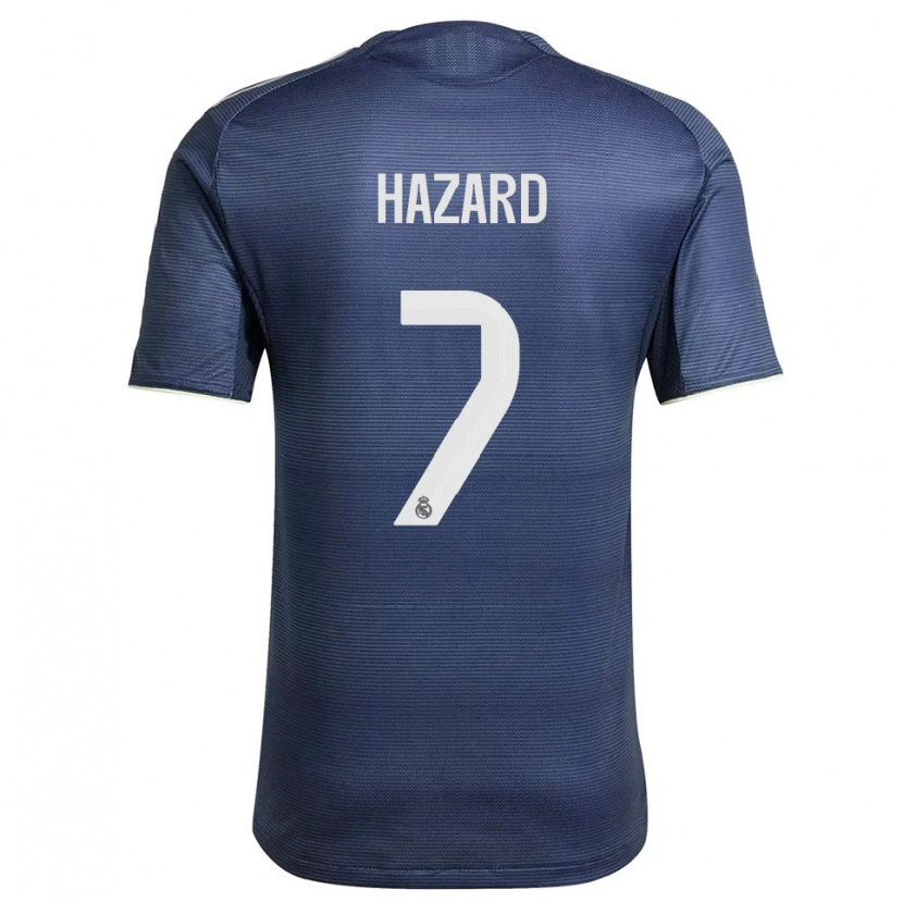 Danxen Homem Camisola Eden Hazard #7 Azul Marinho Prata Alternativa 2025/26 Camisa Brasil