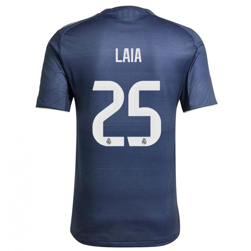Danxen Homem Camisola Laia López De La Morena #25 Azul Marinho Prata Alternativa 2025/26 Camisa Brasil