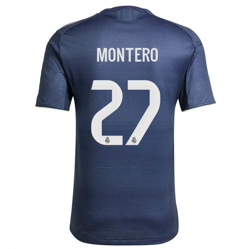Danxen Homem Camisola Pablo Montero #27 Azul Marinho Prata Alternativa 2025/26 Camisa Brasil