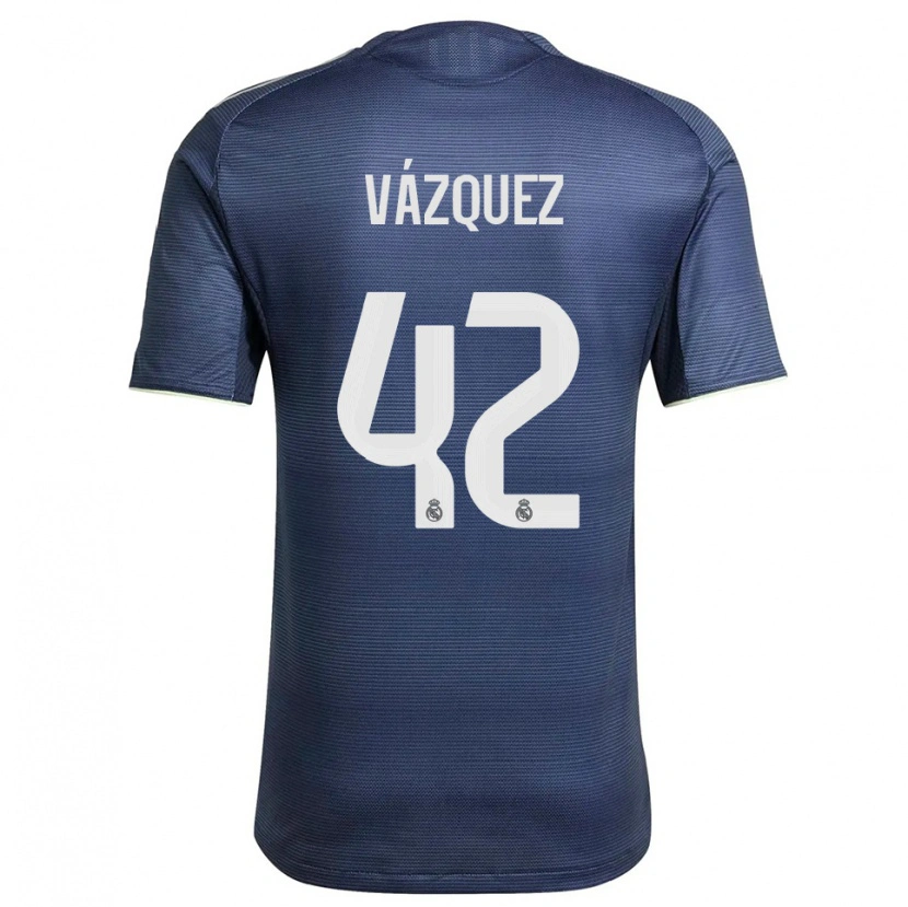 Danxen Homem Camisola Erik Vázquez #42 Azul Marinho Prata Alternativa 2025/26 Camisa Brasil