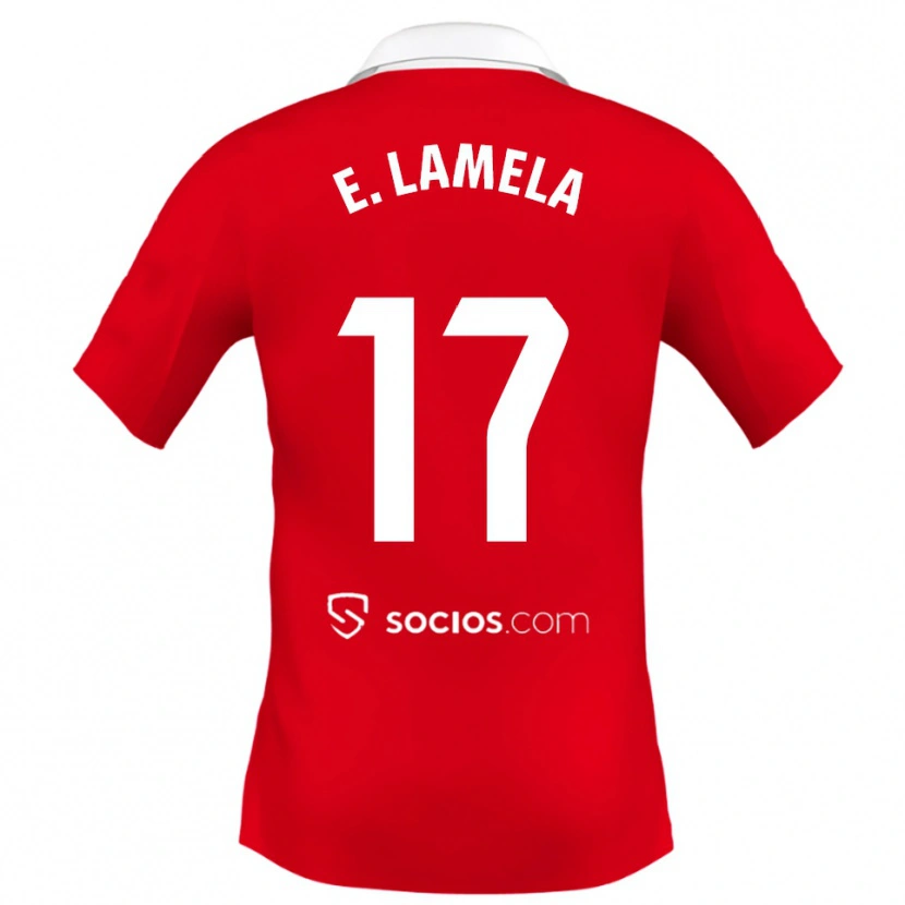 Danxen Homem Camisola Erik Lamela #17 Vermelho Branco Cinza Alternativa 2025/26 Camisa Brasil