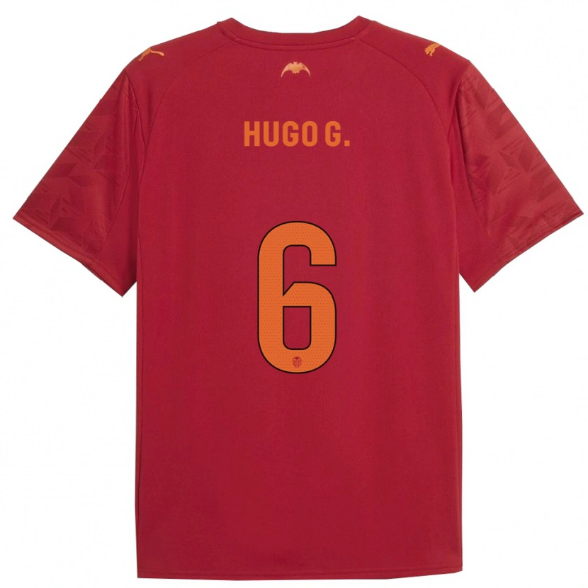 Danxen Homem Camisola Hugo Guillamón #6 Vermelho Laranja Alternativa 2025/26 Camisa Brasil