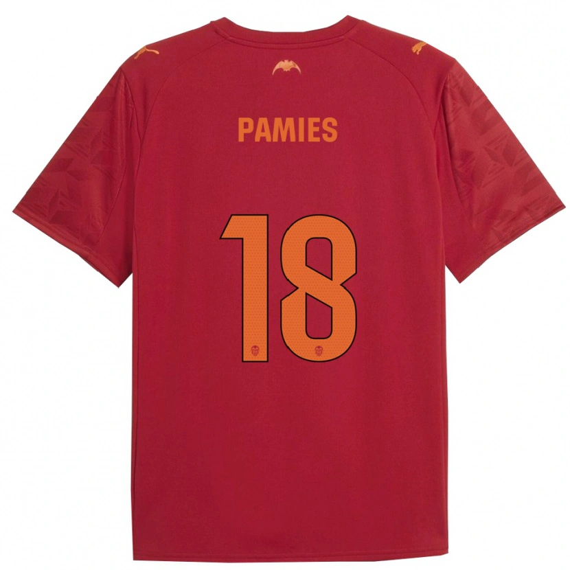 Danxen Homem Camisola Javi Pamies #18 Vermelho Laranja Alternativa 2025/26 Camisa Brasil