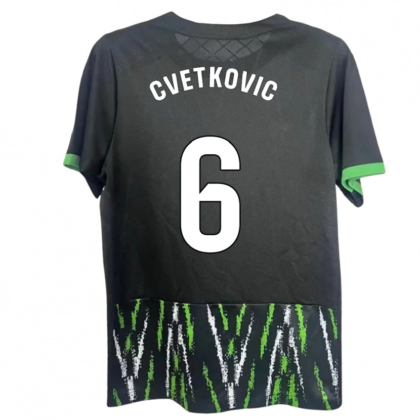 Danxen Homem Camisola Novak Cvetkovic #6 Preto Verde Alternativa 2025/26 Camisa Brasil