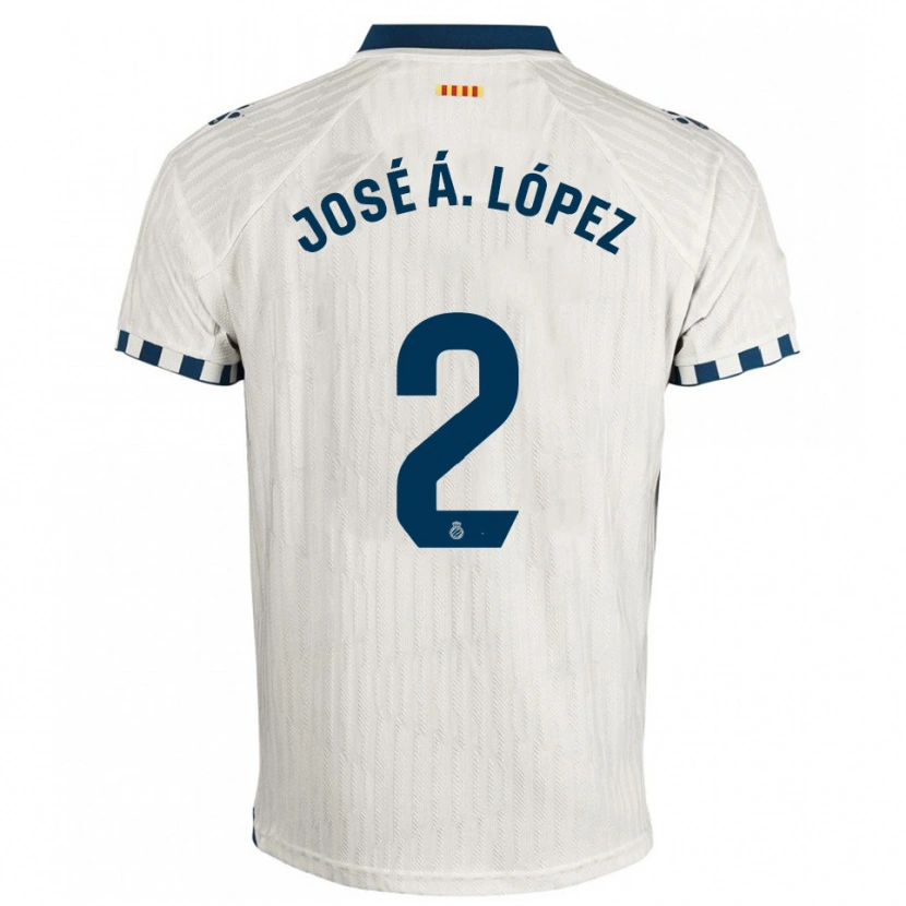 Danxen Homem Camisola José Ángel López #2 Branco Azul Alternativa 2025/26 Camisa Brasil