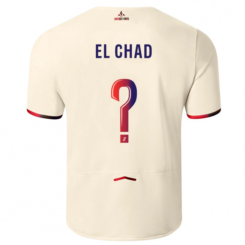 Danxen Homem Camisola Nesryne El Chad #0 Branco Sujo Vermelho Alternativa 2025/26 Camisa Brasil