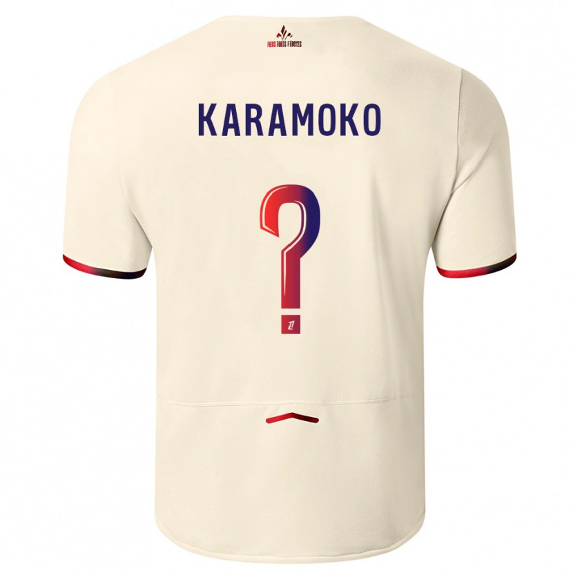 Danxen Homem Camisola Ibrahim Karamoko #0 Branco Sujo Vermelho Alternativa 2025/26 Camisa Brasil