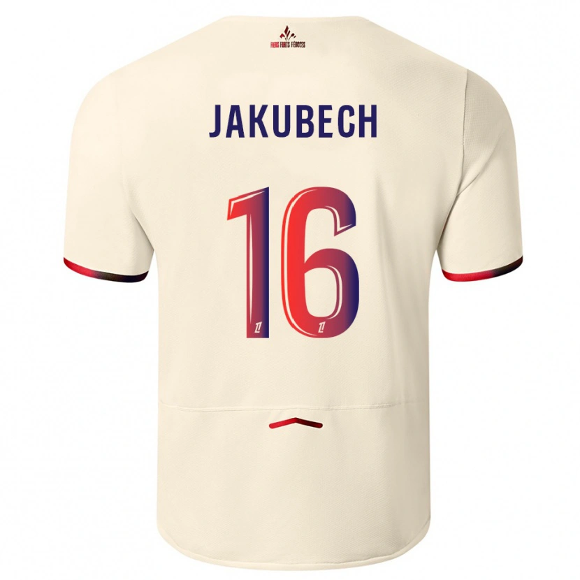 Danxen Homem Camisola Adam Jakubech #16 Branco Sujo Vermelho Alternativa 2025/26 Camisa Brasil
