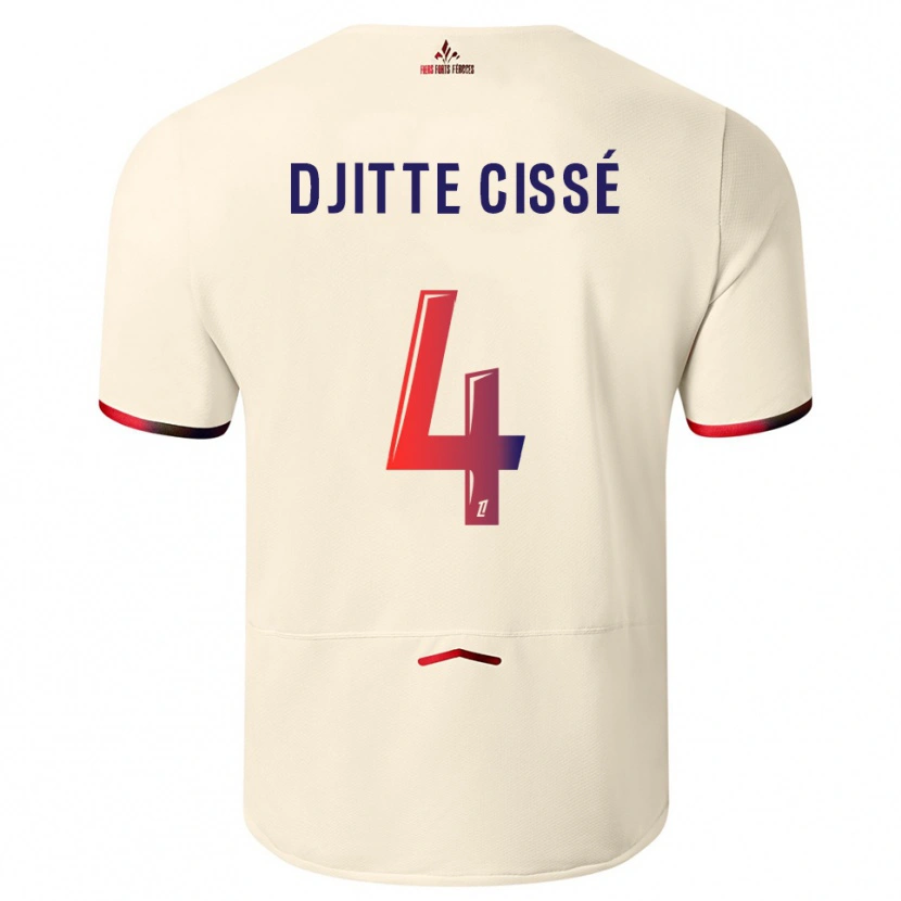 Danxen Homem Camisola Babacar Djitte Cissé #4 Branco Sujo Vermelho Alternativa 2025/26 Camisa Brasil