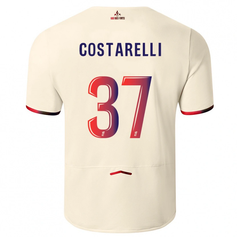 Danxen Homem Camisola Morgan Costarelli #37 Branco Sujo Vermelho Alternativa 2025/26 Camisa Brasil
