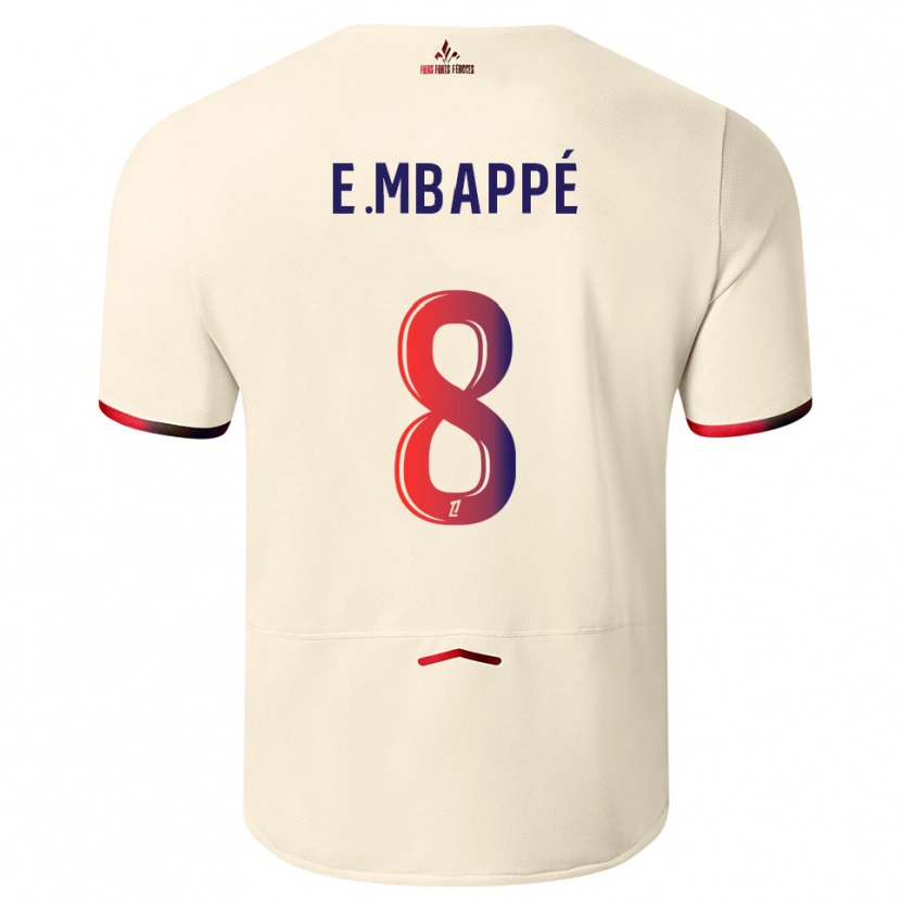 Danxen Homem Camisola Ethan Mbappé #8 Branco Sujo Vermelho Alternativa 2025/26 Camisa Brasil