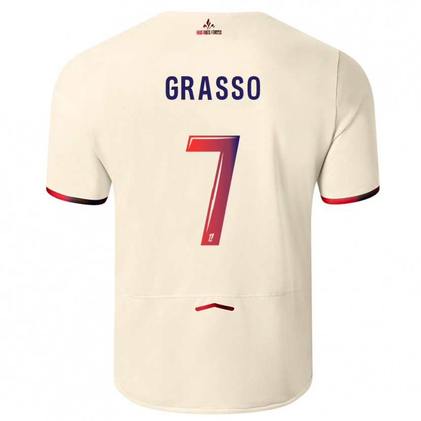 Danxen Homem Camisola Enzo Grasso #7 Branco Sujo Vermelho Alternativa 2025/26 Camisa Brasil