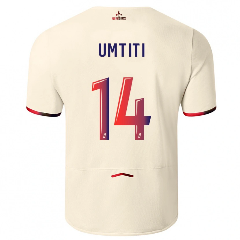 Danxen Homem Camisola Samuel Umtiti #14 Branco Sujo Vermelho Alternativa 2025/26 Camisa Brasil