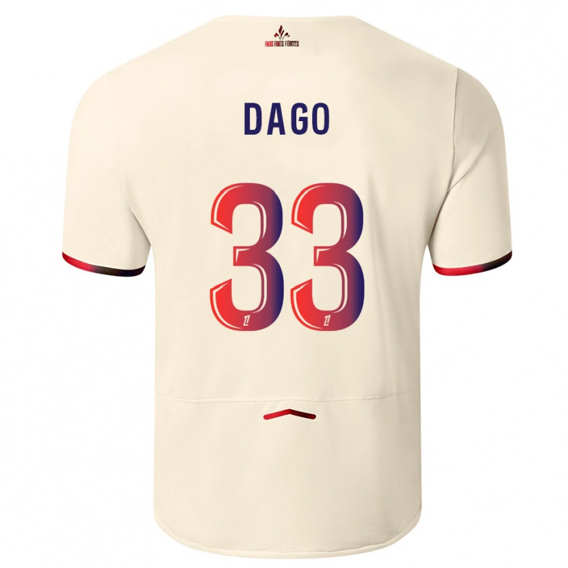 Danxen Homem Camisola Trévis Dago #33 Branco Sujo Vermelho Alternativa 2025/26 Camisa Brasil