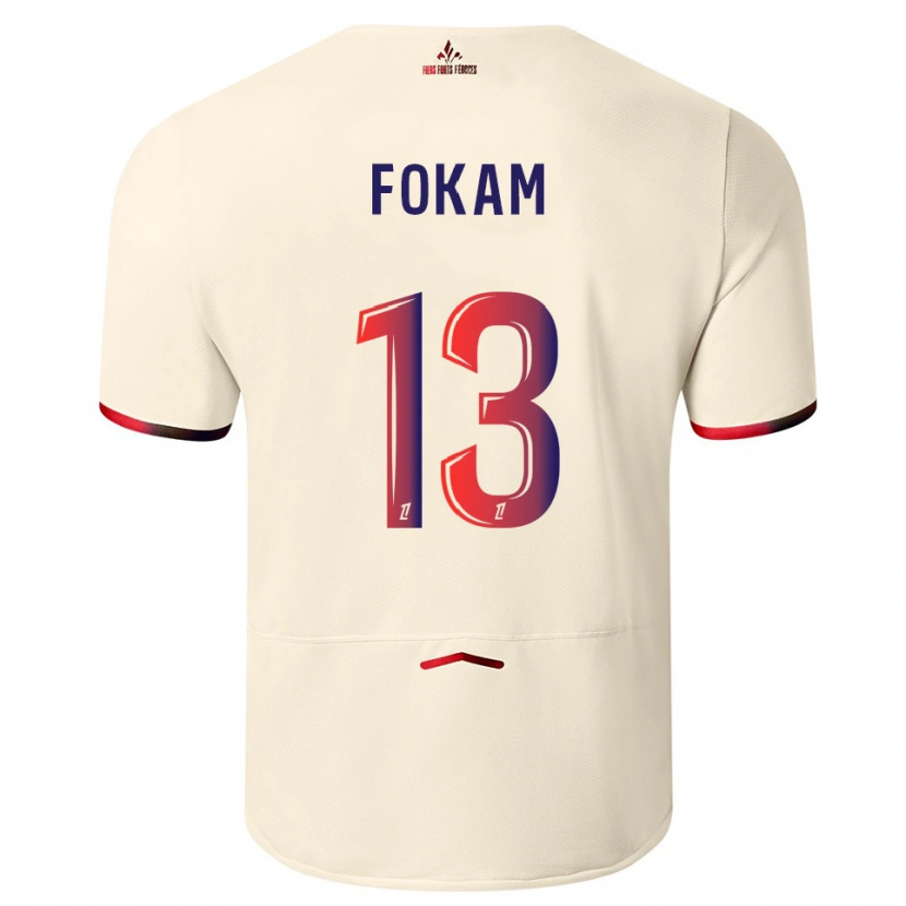 Danxen Homem Camisola Ulrich Fokam #13 Branco Sujo Vermelho Alternativa 2025/26 Camisa Brasil