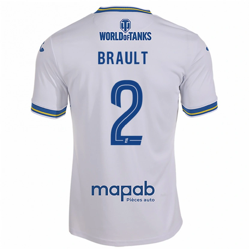 Danxen Homem Camisola Matis Brault #2 Branco Azul Celeste Alternativa 2025/26 Camisa Brasil