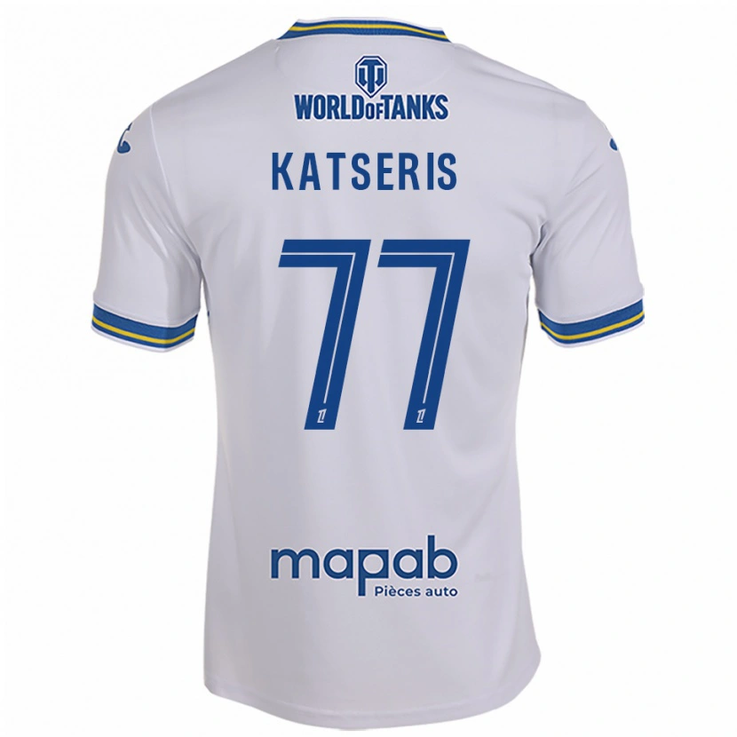Danxen Homem Camisola Panos Katseris #77 Branco Azul Celeste Alternativa 2025/26 Camisa Brasil