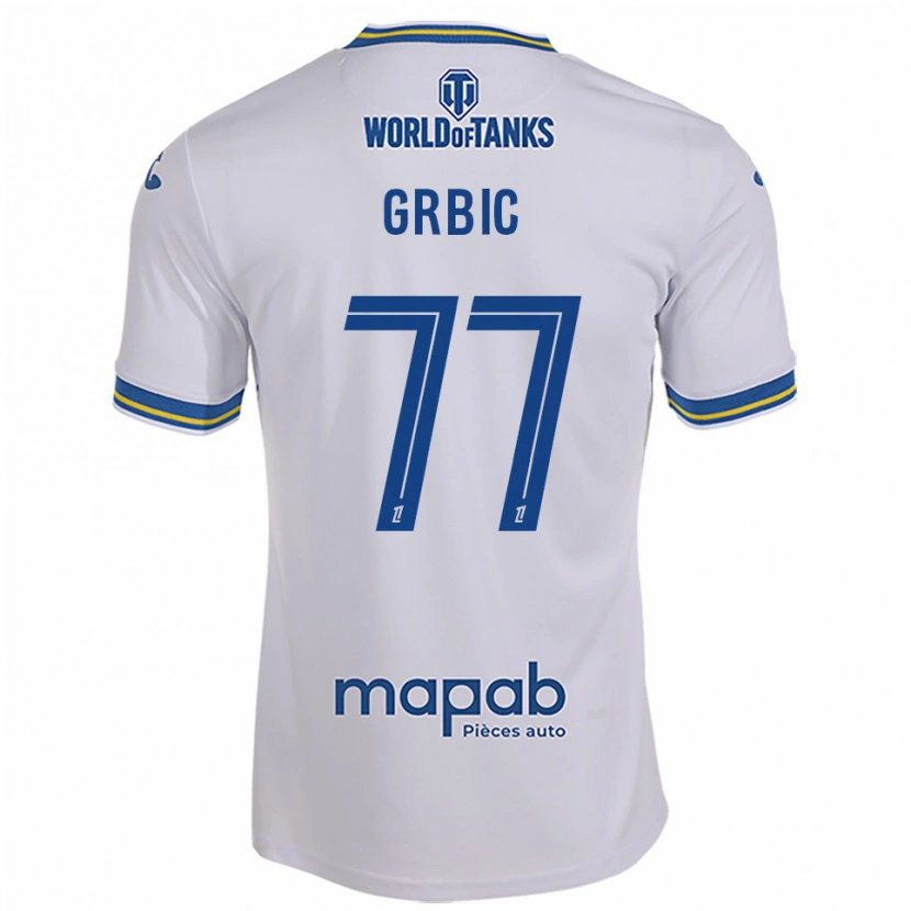 Danxen Homem Camisola Adrian Grbic #77 Branco Azul Celeste Alternativa 2025/26 Camisa Brasil