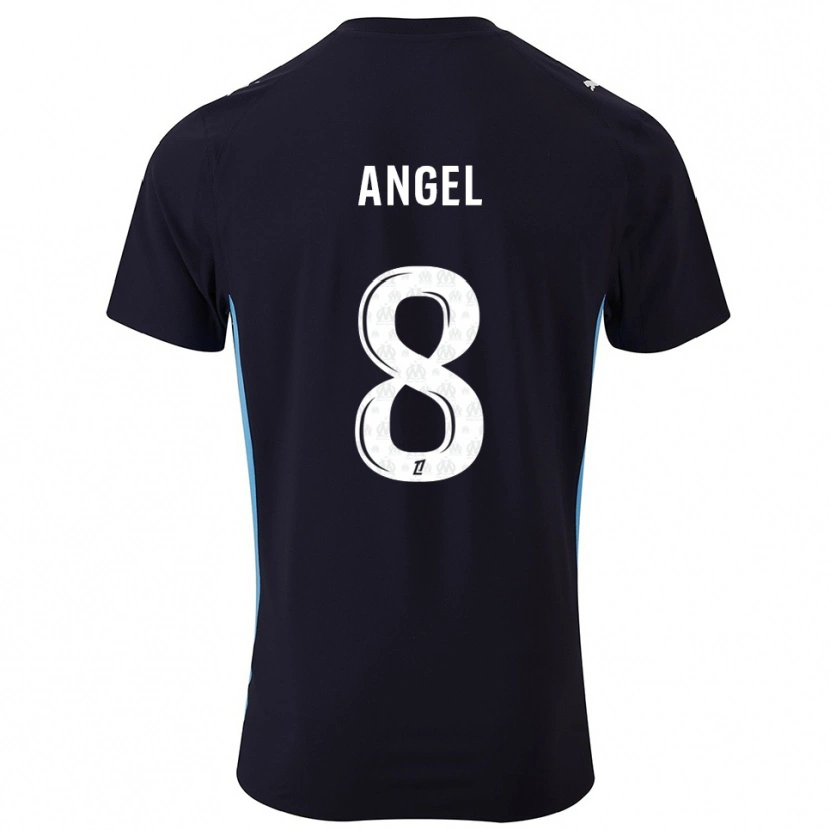 Danxen Homem Camisola Angel Gomes #8 Preto Azul Celeste Alternativa 2025/26 Camisa Brasil