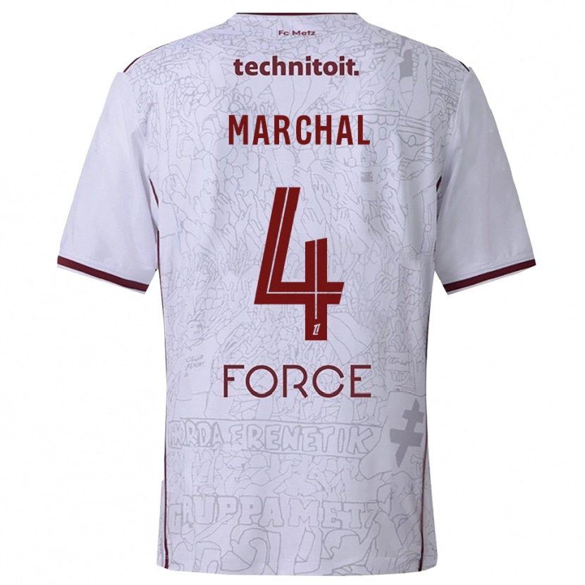 Danxen Homem Camisola Adam Marchal #4 Branco Borgonha Alternativa 2025/26 Camisa Brasil