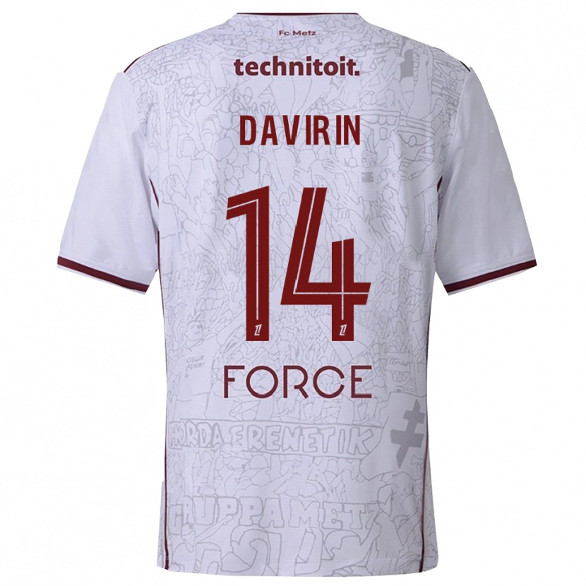 Danxen Homem Camisola Pierre-Alexandre Davirin #14 Branco Borgonha Alternativa 2025/26 Camisa Brasil