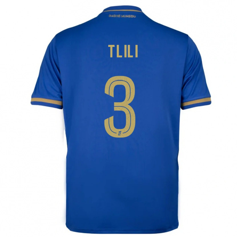 Danxen Homem Camisola Mehdi Tlili #3 Azul Dourado Alternativa 2025/26 Camisa Brasil