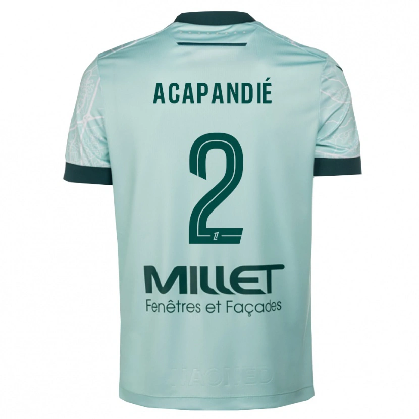 Danxen Homem Camisola Mathieu Acapandié #2 Verde Branco Alternativa 2025/26 Camisa Brasil