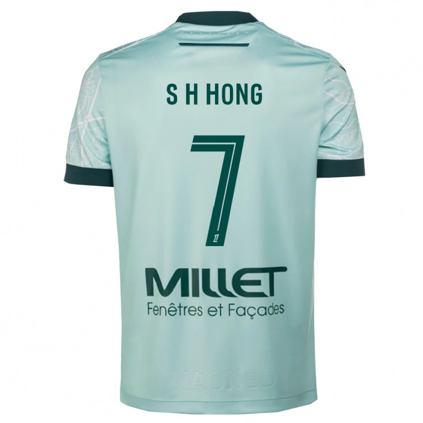 Danxen Homem Camisola Hyun-Seok Hong #7 Verde Branco Alternativa 2025/26 Camisa Brasil