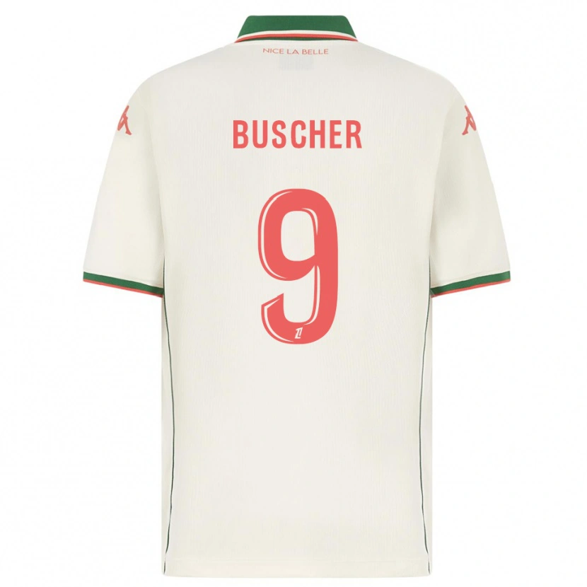 Danxen Homem Camisola Mickaël Buscher #9 Branco Verde Alternativa 2025/26 Camisa Brasil