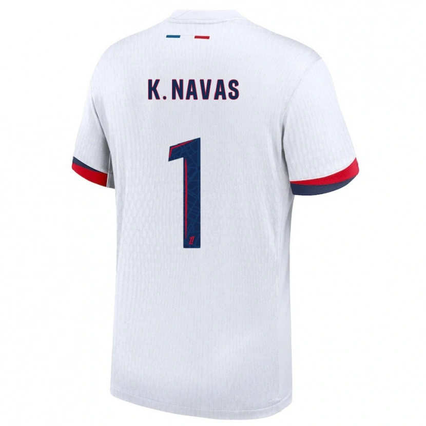 Danxen Homem Camisola Keylor Navas #1 Branco Vermelho Alternativa 2025/26 Camisa Brasil