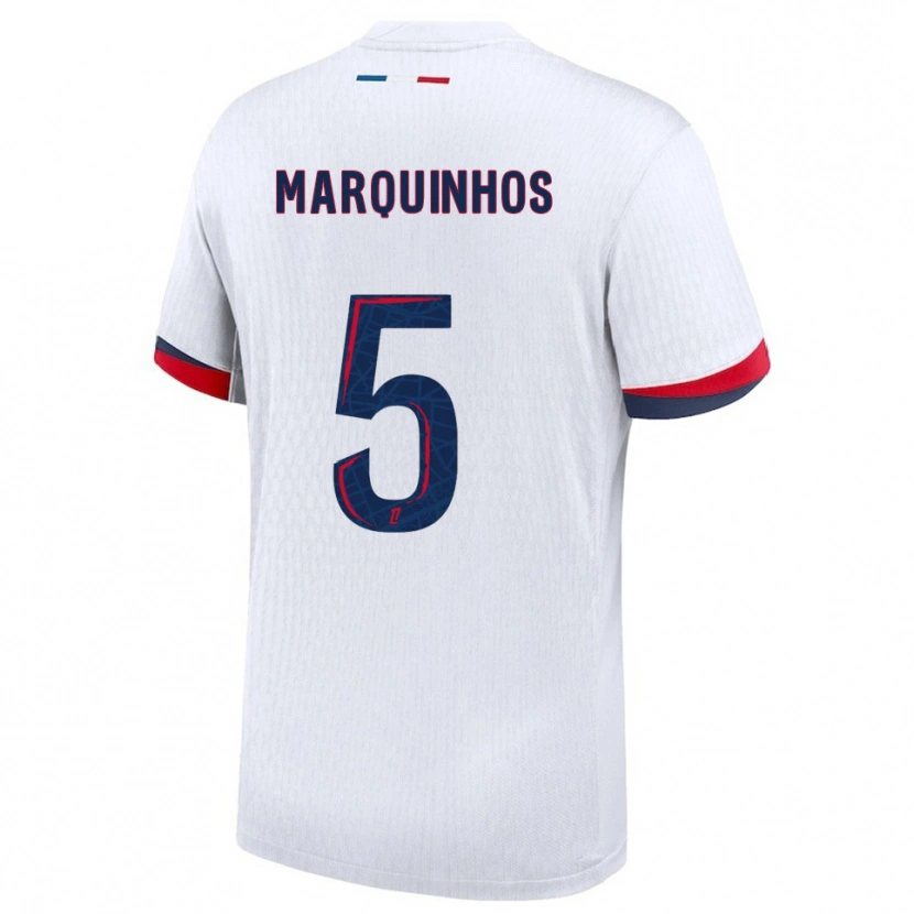 Danxen Homem Camisola Marquinhos #5 Branco Vermelho Alternativa 2025/26 Camisa Brasil