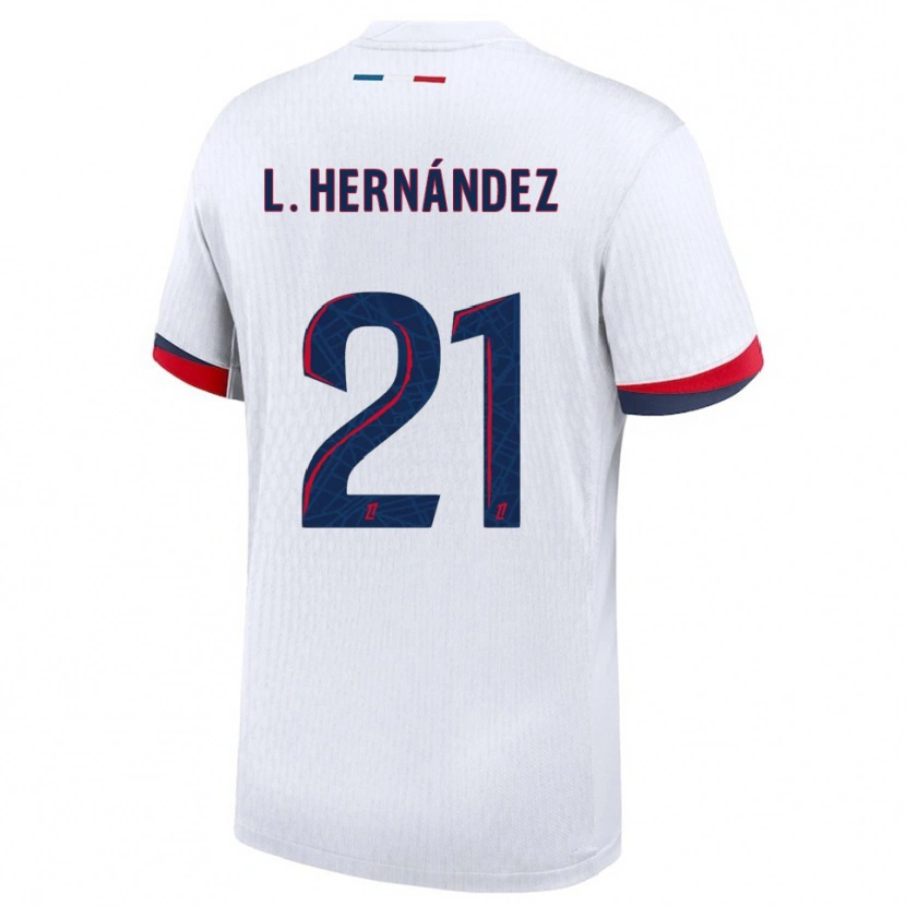 Danxen Homem Camisola Lucas Hernández #21 Branco Vermelho Alternativa 2025/26 Camisa Brasil
